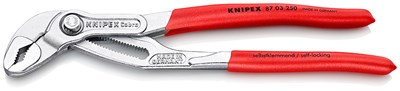 KNIPEX COBRA® клещи переставные, 50 мм (2"), под ключ 46 мм, 250 мм, хром, 1К ручки - фото 10265