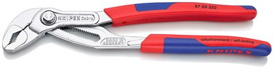 KNIPEX COBRA® клещи переставные, 50 мм (2"), под ключ 46 мм, 250 мм, хром, 2К ручки - фото 10267