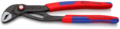 KNIPEX COBRA® QuickSet клещи переставные, быстрая установка, 50 мм (2"), под ключ 46 мм, 250 мм, серые, 2К ручки - фото 10273