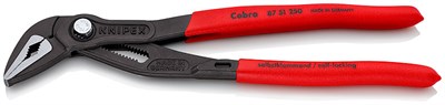 KNIPEX COBRA® ES клещи переставные, особо тонкие, 32 мм (1 1/4"), под ключ 34 мм, 250 мм, серые, 1К ручки - фото 10275