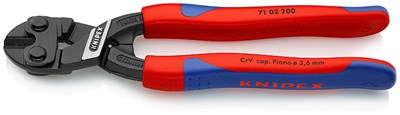 KNIPEX CoBolt® болторез компактный, 200 мм, рез: мягкая проволока d 6 мм, проволока средней твёрдости d 5.2 мм, твёрдая проволока d 4 мм, рояльная струна (HRC 59) d 3.6 мм, чёрный, 2К ручки - фото 10312