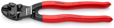 KNIPEX CoBolt® болторез компактный, голова 20°, 200 мм, рез: мягкая проволока d 6 мм, проволока средней твёрдости d 5.2 мм, твёрдая проволока d 4 мм, рояльная струна (HRC 59) d 3.6 мм, чёрный, 1К ручки - фото 10314