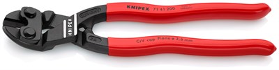 KNIPEX CoBolt® болторез компактный, голова 20°, с выемкой на кромках для реза толстой проволоки, 200 мм, рез: мягкая проволока d 6 мм, проволока средней твёрдости d 5.2 мм, твёрдая проволока d 4 мм, рояльная струна (HRC 59) d 3.6 мм, чёрный, 1К ручки - фото 10319