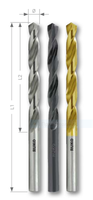 Свёрла спиральные по металлу DIN 338 тип N, HSS-G Черное антикоррозийное покрытие - фото 4486