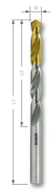 Свёрла спиральные по металлу DIN 338 типа N, HSS-G, с титан-нитридным покрытием TiN - фото 4490