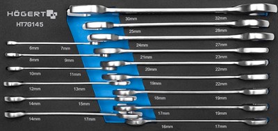 Набор рожковых ключей 15шт. HT1W501-HT1W517  HOEGERT - фото 5939