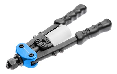 Заклепочник двуручный, короткий, 250 мм, для стальных и алюминиевых заклепок, 5 сменных  головок, 2,4 -  4,8 мм HOEGERT - фото 6018