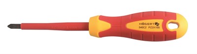 Отвертка крестовая PZ, VDE, 1000 V, сталь S2 HOEGERT - фото 6802