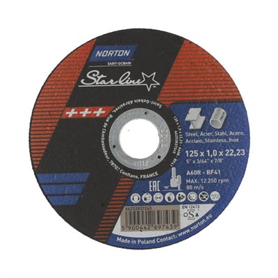 Диск отрезной по металлу  NORTON STARLINE - фото 6845