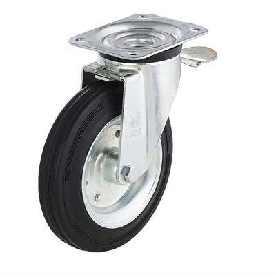 Колесо поворотное промышленное из черной резины Tellure Rota - фото 7096