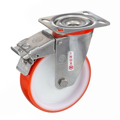 Колесо поворотное с тормозом на кронштейне из нержавеющей стали Tellure Rota - фото 7401