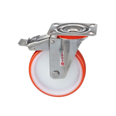 Колесо поворотное с тормозом на кронштейне из нержавеющей стали Tellure Rota - фото 7403