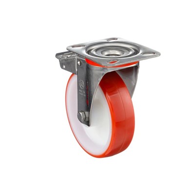 Колесо поворотное с тормозом на кронштейне из нержавеющей стали Tellure Rota - фото 7404