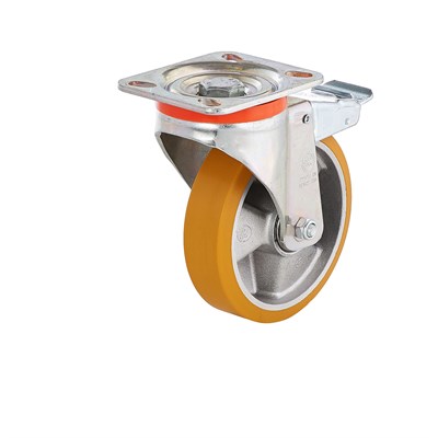 Колесо поворотное с передним тормозом из полиуретана Tellure Rota - фото 7573