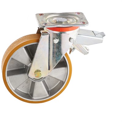 Колесо поворотное с задним тормозом из полиуретана Tellure Rota - фото 7583