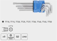 HOEGERT Набор Г-образных длинных ключей TORX  S2,, 9 шт.