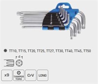HOEGERT Набор Г-образных длинных ключей TORX  CrV,, 9 шт.